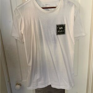 RVCA White Tee with Camo Logo